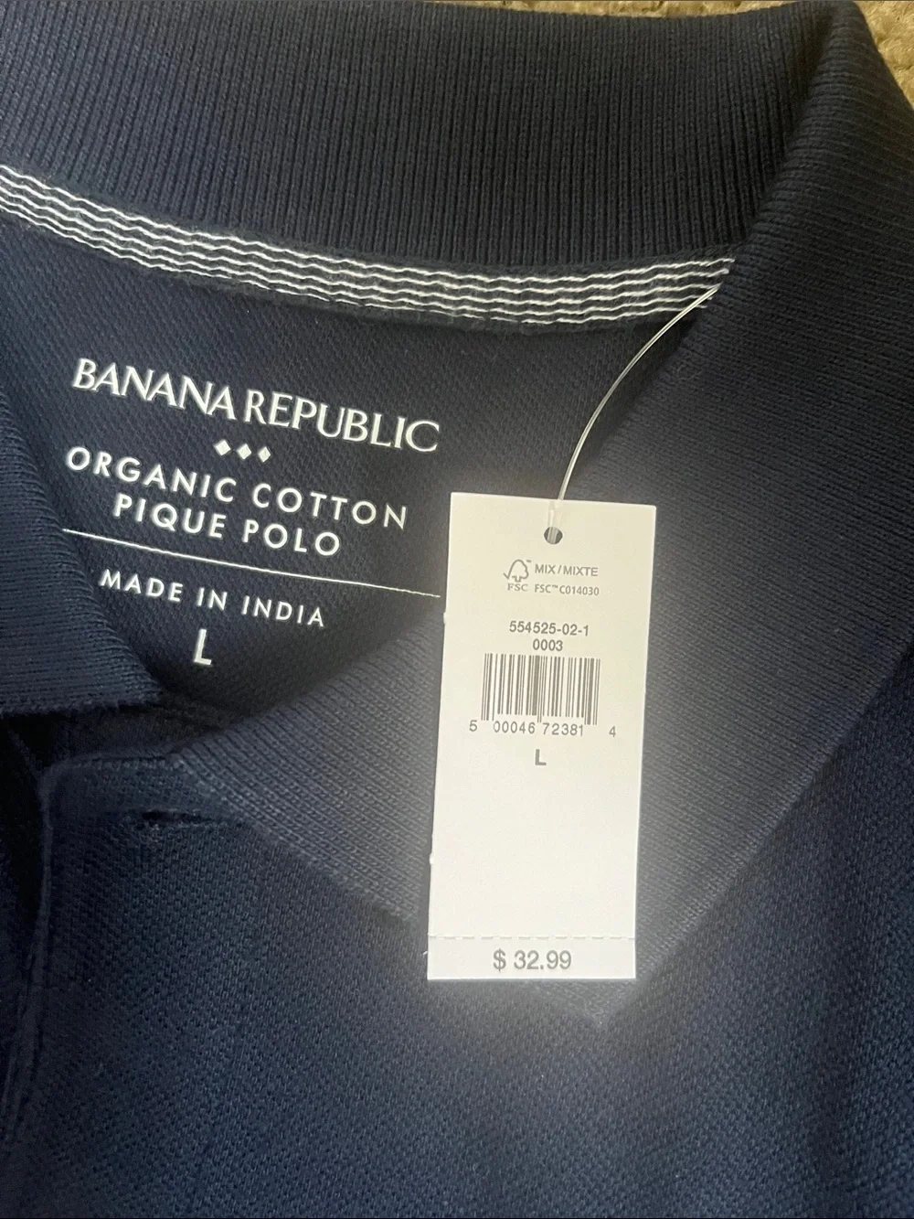 Banana Republic Navy Polo with White Bear Emblem